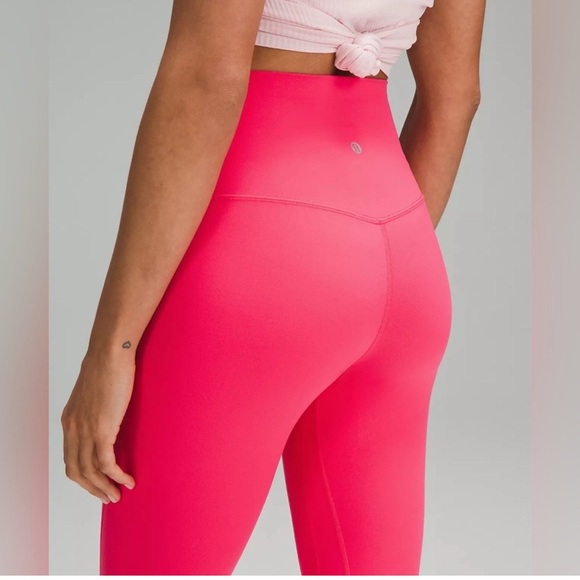 Lululemon Lipgloss Pink Align Crop 17” High Rise Buttery Soft Leggings Sz 6 NWT - Picture 4 of 7
